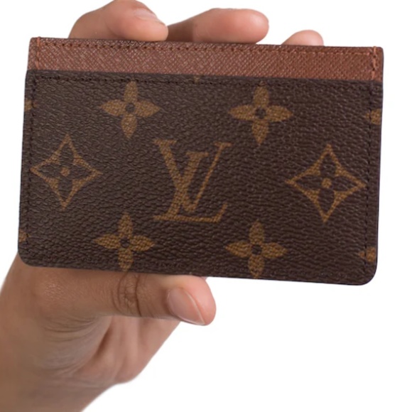Monogram Brown Leather Louis Vuitton Card Holder Monogram - Picture 1 of 10
